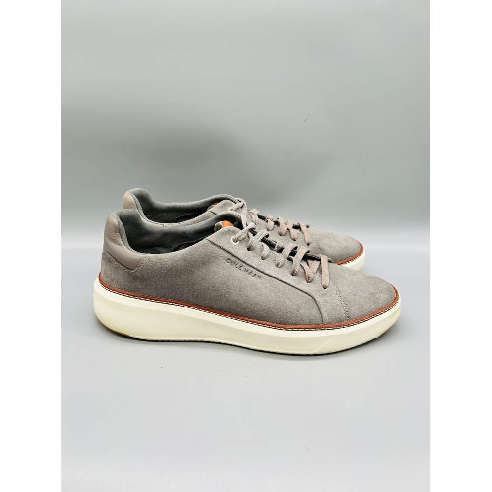 Cole Haan Shoes Mens 9.5 Gray Suede Lace Up GrandSeries Tennis Sneakers Casual